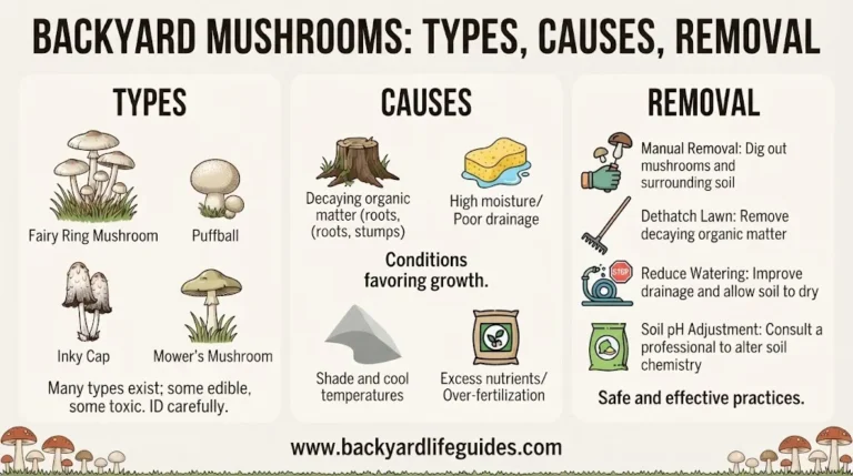 backyard mushrooms types, causes, removal