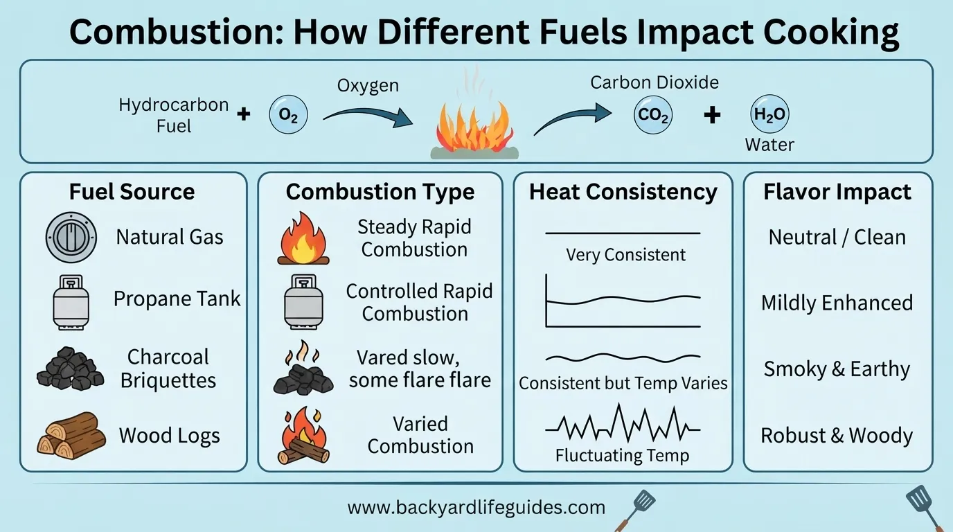 combustion how different fuels impact cooking
