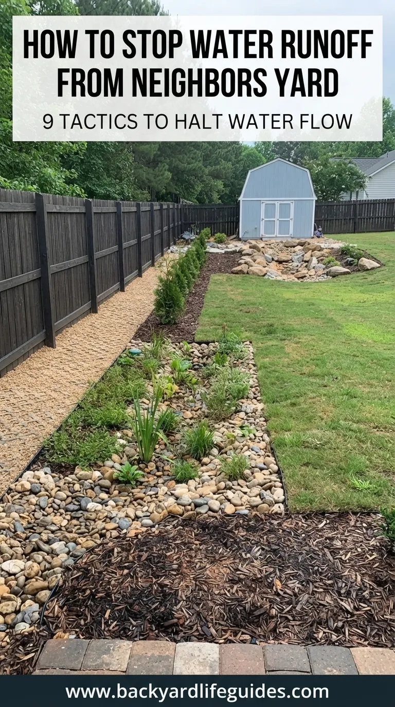 how to stop water runoff from neighbors yard 9 ways pin