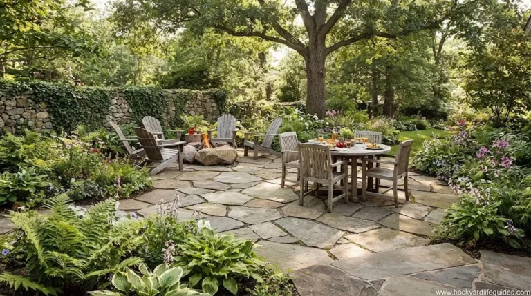 using flagstones to create rustic patios
