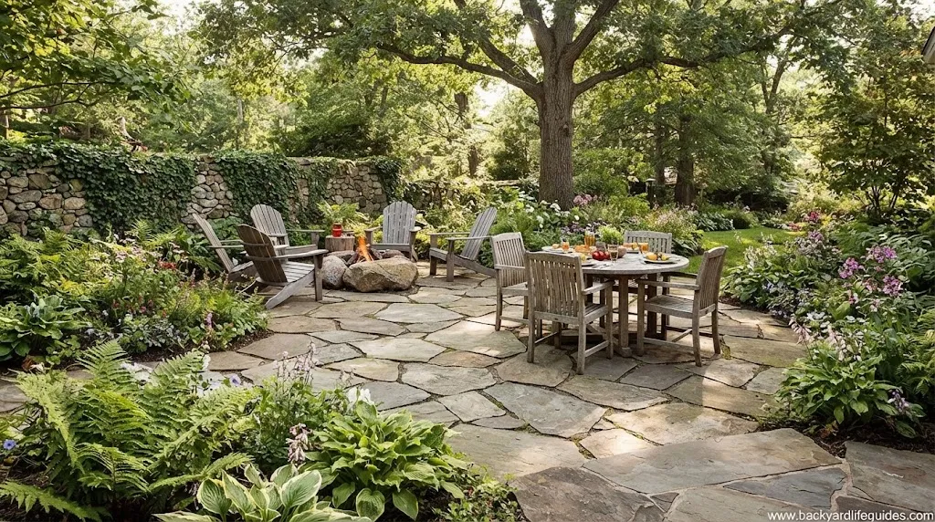 using flagstones to create rustic patios